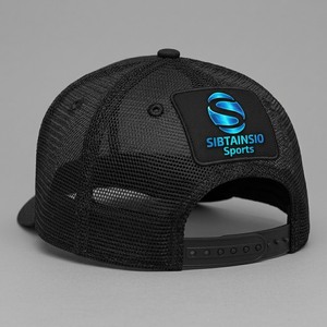 Casquette Trucker Noire Personnalisée avec Impression par Sublimation Bleue, Dos en Maille, Chapeau Snapback, Logo Brodé, Réglable, Style Streetwear, Casquette de Sport - Product Image 5