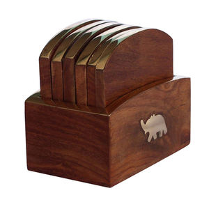 Ensemble de dessous de verre en bois rusticité, sous-verres pour table basse, sous-verres de protection de table pour bureau de ferme, bar - Product Image 5