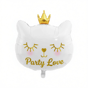 Ballon de fête en aluminium Chat Blanc 56cm pour décoration de fête - Product Image 2