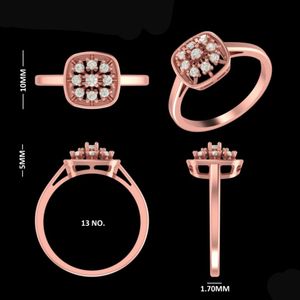 แหวนเพชรแท้ทำจากทองคำโรสโกลด์ 14k - Product Image 2