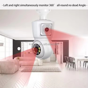 Caméra WiFi à double objectif 6MP, ampoule E27, 360° °   Caméra de sécurité intelligente pour la maison ICSEE avec suivi automatique PTZ - Product Image 4