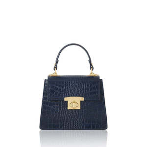 Sac à poignée supérieure en cuir gaufré façon croco, fabriqué en Italie - PS700 - Product Image 5