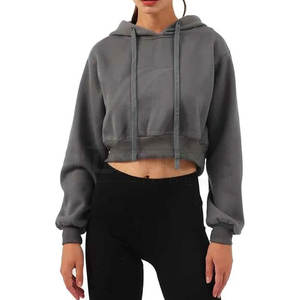 Nuevo estilo OEM ODM Casual Logotipo personalizado Impresión Crop Top Sudadera con capucha Mujeres de alta calidad Crop Top Sudadera con capucha - Product Image 6