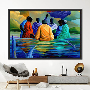 ผ้าใบพิมพ์ลายสวยงาม: ศิลปะติดผนังแนวแอฟริกันแบบนามธรรม,1P:กรอบสีดำ - Product Image 1