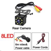 Kit de rétroviseur de voiture avec écran de 4,3 pouces | Caméra de recul à vision nocturne 8 LED | Système de capteurs de stationnement étanche DC 12V pour aide au recul
