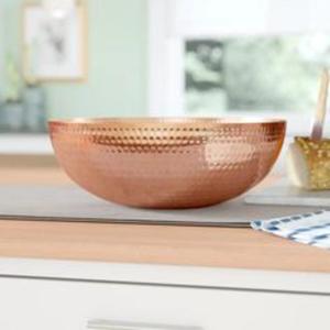 Cuenco de cobre hecho a mano para servir pulido y martillado por artesanos para rituales de bodas o cocinas temáticas antiguas para fiestas - Product Image 2