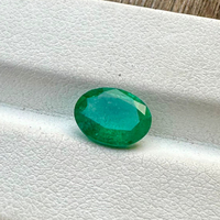 9X7mm Émeraude Zambienne Naturelle Bonne Couleur Lustre 1.79 Carat Lâche Pierre Précieuse Coupe Ovale pour la Fabrication de Bijoux Émeraude Naturelle.