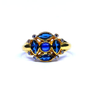 Juego de bisel de anillo de piedras preciosas de cianita chapado en oro clásico con regalo de compromiso de boda o fiesta - Product Image 2