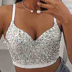 เสื้อครอปท็อปประดับลูกปัดทำมือสำหรับงานเทศกาล งานเรฟ และชุดชายหาดฤดูร้อน สำหรับส่งออก - Product Image 5