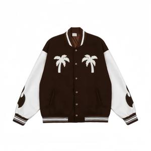 Chaqueta de béisbol de satén de poliéster 100% bordada personalizada, bombardero universitario de lona, diseño de Letterman universitario, satén de béisbol - Product Image 6