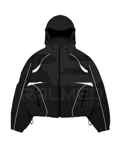 Survêtement coupe-vent PU 100% nylon Pantalon et veste à capuche Survêtement imperméable Lignes réfléchissantes Survêtement coupe-vent - Product Image 2