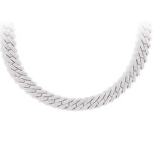 Cadena Cubana de Oro Sólido de 14K de 10MM con Diamantes, Collares de Diamantes Premium - Product Image 6