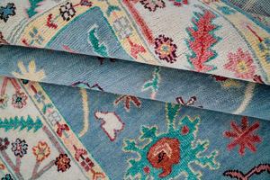 High Antique Turkish Oushak Handmade 8x12 Blue Carpet Living Room Art Deco Floral <b>Wool</b> Rug Living Area 8x10 Set Included - Product Image 2