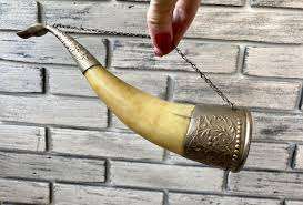 Top Selling2024 Viking Drinking Horn Durable Leather Metal <b>Holder</b> Viking Drinking Horn with Polished Viking Drinking Horn Logo - Product Image 6