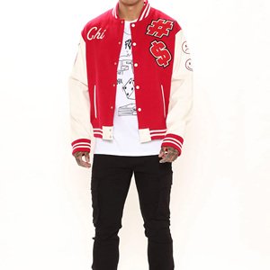 Chaqueta Universitaria con Logotipo Personalizado OEM para Hombre, Chaqueta Bomber de Béisbol Delgada de Estilo Urbano con Bordado, Chaqueta Universitaria de Invierno - Product Image 3