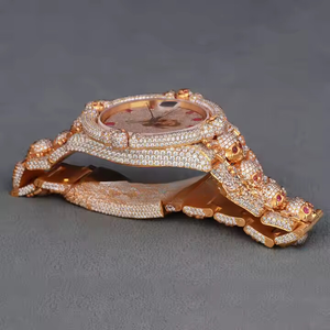 Độc Đáo Thạch Anh Hiphop Moissanite Kim Cương Crafted Skull Thiết Kế Đồng Hồ Thép Không Gỉ Đồng Hồ Với Vvs Rõ Ràng Kim Cương Cho Nam Giới Phụ Nữ - Product Image 6