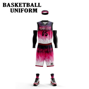 Meilleure vente Ensemble de maillots de basket-ball unisexe Design personnalisé imprimé respirant grande taille antibactérien à séchage rapide - Product Image 3
