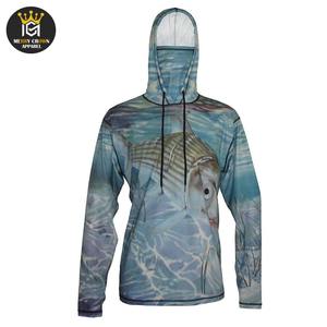 Sublimación de los hombres Protección solar Sudaderas CON CAPUCHA DE PESCA Diseña tu propia Sudadera con capucha de pesca transpirable impermeable para hombres - Product Image 2