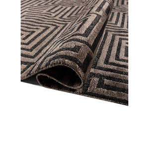 Aprezo Hand Knotted Acrylic <b>Rug</b> Beige & Brown Geometric & Abstract <b>Boho</b> Pattern for Home & Hallway Rectangle-Model Aiar-3015 - Product Image 2