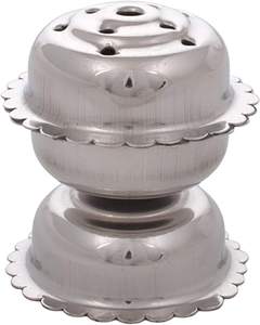 Nickel-Finished Round Metal Incense Stick Holder Elegant Aromatherapy Diffuser - Product Image 2