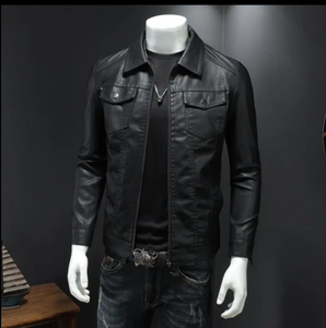 Veste en cuir de baseball noire brodée de haute qualité pour hommes, veste en cuir zippée, design personnalisé, veste en cuir noir teint pour hommes - Product Image 5