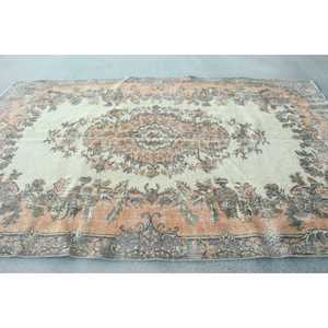 Tapis de 6,46 x 10,6 pieds, grand tapis turc, tapis à carreaux gris - Product Image 1
