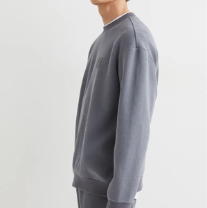 Sweat-shirt en coton uni à manches longues pour hommes et adultes, Design OEM sur mesure - Product Image 3