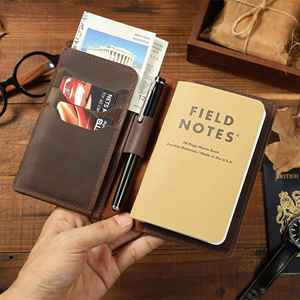 Étui pour carnet A5 en cuir véritable fin, rechargeable, anti-odeur, robuste et décontracté pour usage quotidien - Product Image 3