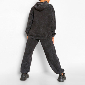 Nouvelle conception 2025, survêtement d'hiver de haute qualité pour femmes, lavage à l'acide, respirant, léger, 100% coton, streetwear, à capuche, complet - Product Image 2