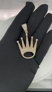 Colgante Hip Hop Personalizado en Oro de 14K con Diamantes, Corte Esmeralda de Alta Calidad, Certificado IGI, Joyería de Moda para Mujer - Product Image 2