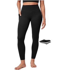 Leggings de compression avec poches pour femmes Leggings de contrôle du ventre Sans couture avant Entraînement Taille haute Pantalons de yoga - Product Image 6