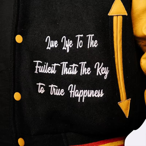 Veste de lycée personnalisée pour hommes avec patch en chenille, couleur laine, manches longues, design personnalisé pour homme - Product Image 5