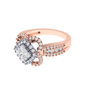 Bague de cocktail bohème de luxe en or rose avec perle d'eau douce et moissanite incrustée en forme de cœur, pour enfants, religieuse, anniversaire - Product Image 4