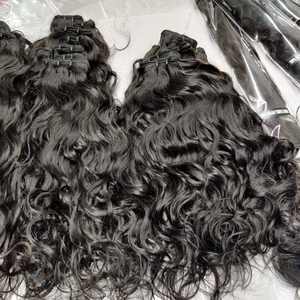 Lujo Virgen Remy indio cabello humano doble dibujado para máquina doble trama cierre peluca piezas de encaje al por mayor - Product Image 3