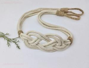 Corbatas de cortina de nudo de Carrick náutico, cortinas de nudo rústico, soportes de cortina de cuerda de algodón, retención de cortina minimalista clásica - Product Image 4