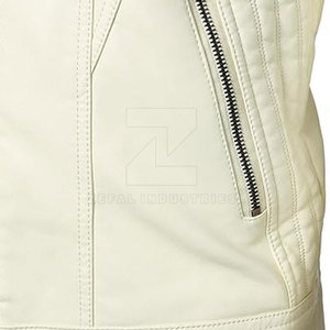 Veste en cuir pour homme à fermeture éclair, col montant, logo frontal, tissu respirant, prix de gros, nouvelle mode 2025, haute qualité, hiver - Product Image 5