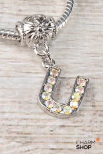 Charm con Lettera U in Strass A3shop per Braccialetti alla Moda - Product Image 1
