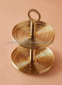 Soporte de pastel de Metal de diseño único Soporte redondo para cupcakes de 2 niveles para decoración Soporte de servidor de postres de frutas - Product Image 5