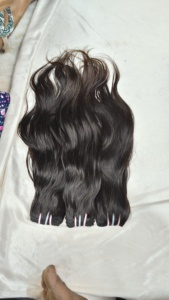 Temple indien du sud Remy cheveux humains crépus cheveux raides tissage simple dessiné 12 pouces Machine Double trame toutes les couleurs - Product Image 2