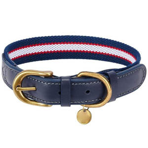 ปลอกคอสุนัขหนังทนทาน ดีไซน์เสริมความแข็งแรง ปรับขนาดได้ สำหรับสุนัขขนาดเล็ก กลาง และใหญ่ - Product Image 1