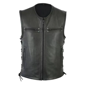 Gilet de moto léger de haute qualité pour hommes Logo personnalisé en cuir véritable véritable pour l'hiver à bas prix - Product Image 5