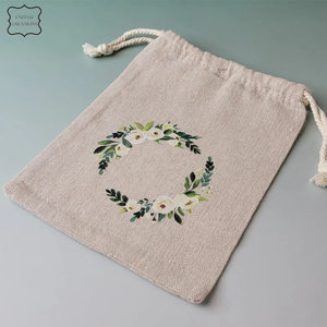 Sac à cordon en toile de coton avec logo personnalisé en gros pour bijoux en chocolat cosmétiques sacs à main emballage de vêtements personnalisable - Product Image 3