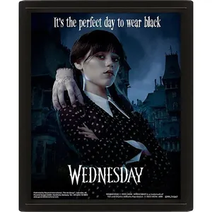 Póster impreso en 3D de Wednesday Perfect Day en marco negro - Product Image 1