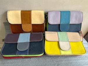 Nouveau Western élégant Multi cuir recyclé couleur trapu sac à bandoulière haute qualité en cuir sac à main coloré femmes côté sacs à bandoulière - Product Image 4