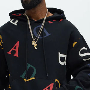 Sweat à capuche de haute qualité, pull à capuche imprimé, streetwear tendance, respirant, imprimé lettres, vente en gros, logo personnalisé pour hommes 2026 - Product Image 5