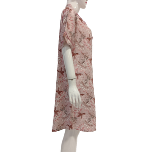 Chrysanta femmes Simple Vintage Kimono col en v motif Floral 100% rayonne respirant allaitement-friendly Plus chemise de nuit - Product Image 3