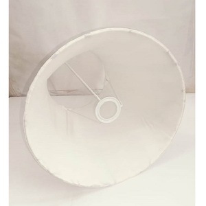 Pantallas de Lámpara de Tela de Lino y Terciopelo Ikat de Diseño Natural Azul y Blanco de Lujo Moderno para Lámpara de Noche de Interior - Product Image 1