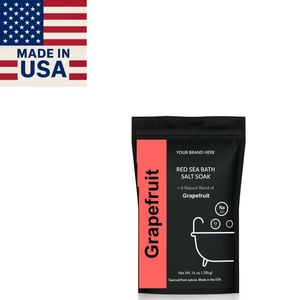 ผงเกลืออาบน้ำทะเลสีแดง1lb แบรนด์ตามสั่งผงเกรปฟรุตเพื่อการผ่อนคลายผิวพร้อมแร่ธาตุเพิ่มผิว - Product Image 1