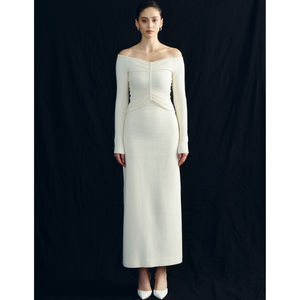 Tops de punto Donna de marca de lujo, Tops de mujer con hombros descubiertos para mujer, Jersey de mezcla de algodón con estilo, tela primavera 2025, ropa de mujer - Product Image 1