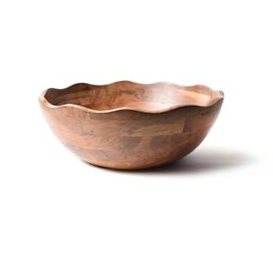 Bol de service de luxe en bois naturel fait main pour salades et fruits, idéal pour la maison et la restauration - Product Image 1